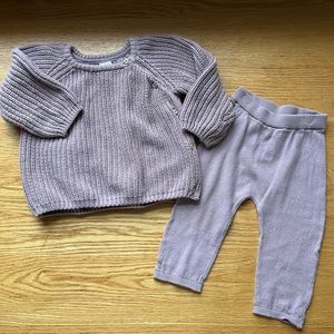 H&M / Lavender Cotton Knit Set / 9M